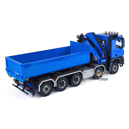 1/14 10x10 RC Hydraulic Full Dump Crane Radio Controlled Dumper Car Truck with U-shaped Bucket PNP/RTR DIY Hobby Model