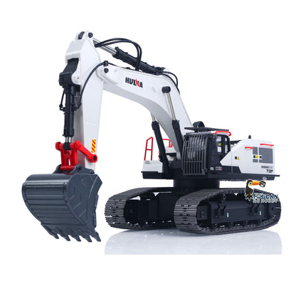 In Stock 1/14 HUINA RC Metal Excavator Ready to Run Toys 1594 Radio Lights Sound Battery 28CH Sound W/ Bucket Drill Round Wood Garb Gifts