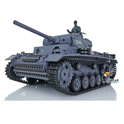 TOUCAN RC HOBBY Henglong Plastic 1/16 TK7.0 German Panzer III H L RTR RC Tank 3848/3849 360 Degrees Turret Smoke Infrared System BB Unit Sounds Lights Metal Barrel