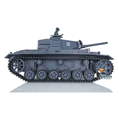 TOUCAN RC HOBBY Henglong Plastic 1/16 TK7.0 German Panzer III H L RTR RC Tank 3848/3849 360 Degrees Turret Smoke Infrared System BB Unit Sounds Lights Metal Barrel
