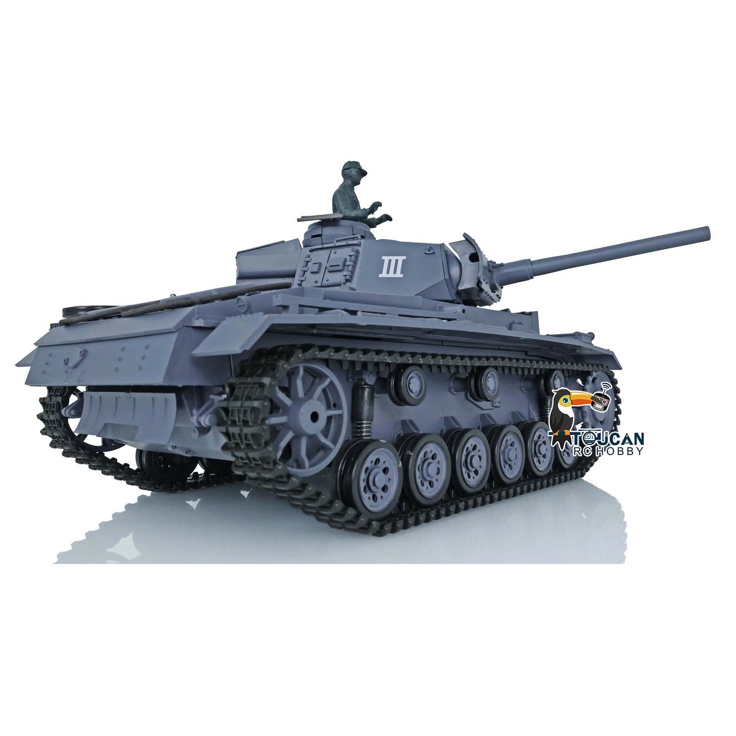 TOUCAN RC HOBBY Henglong Plastic 1/16 TK7.0 German Panzer III H L RTR RC Tank 3848/3849 360 Degrees Turret Smoke Infrared System BB Unit Sounds Lights Metal Barrel