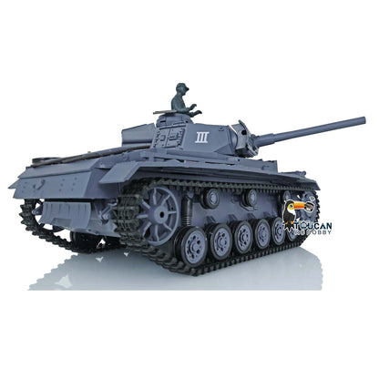 TOUCAN RC HOBBY Henglong Plastic 1/16 TK7.0 German Panzer III H L RTR RC Tank 3848/3849 360 Degrees Turret Smoke Infrared System BB Unit Sounds Lights Metal Barrel