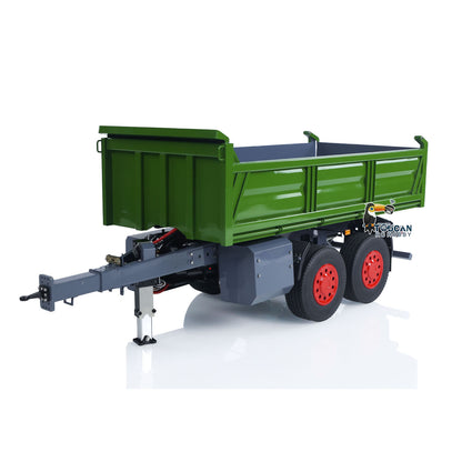 LESU A0051 1/14 Metal Hydraulic RC Full Trailer with Electric Support Legs LED Lights for RC Tractor Trucks Backyard Fun