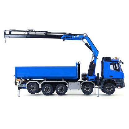 1/14 10x10 RC Hydraulic Full Dump Crane Radio Controlled Dumper Car Truck with U-shaped Bucket PNP/RTR DIY Hobby Model