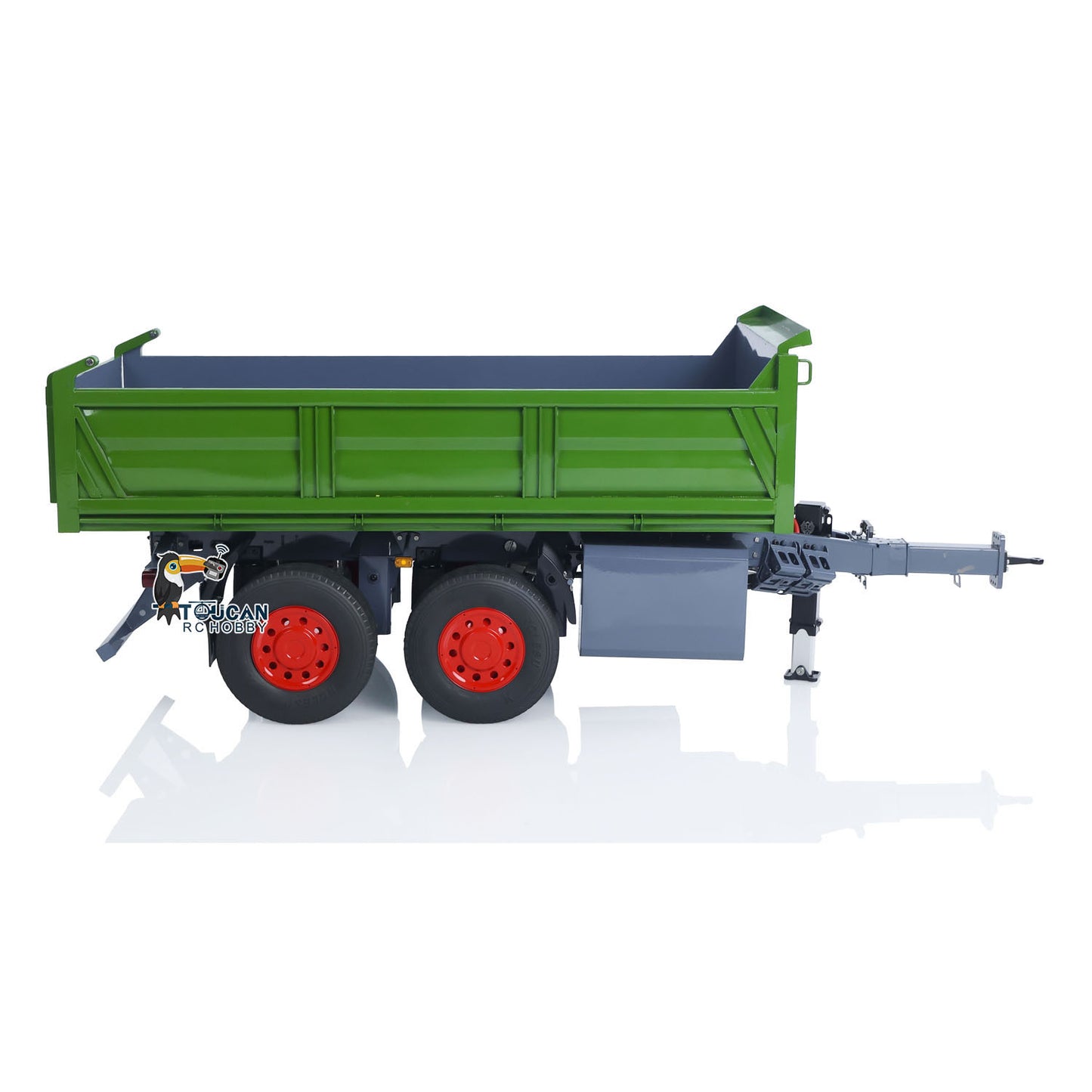 LESU A0051 1/14 Metal Hydraulic RC Full Trailer with Electric Support Legs LED Lights for RC Tractor Trucks Backyard Fun