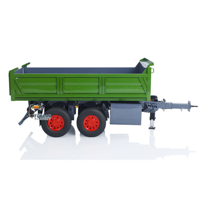 LESU A0051 1/14 Metal Hydraulic RC Full Trailer with Electric Support Legs LED Lights for RC Tractor Trucks Backyard Fun