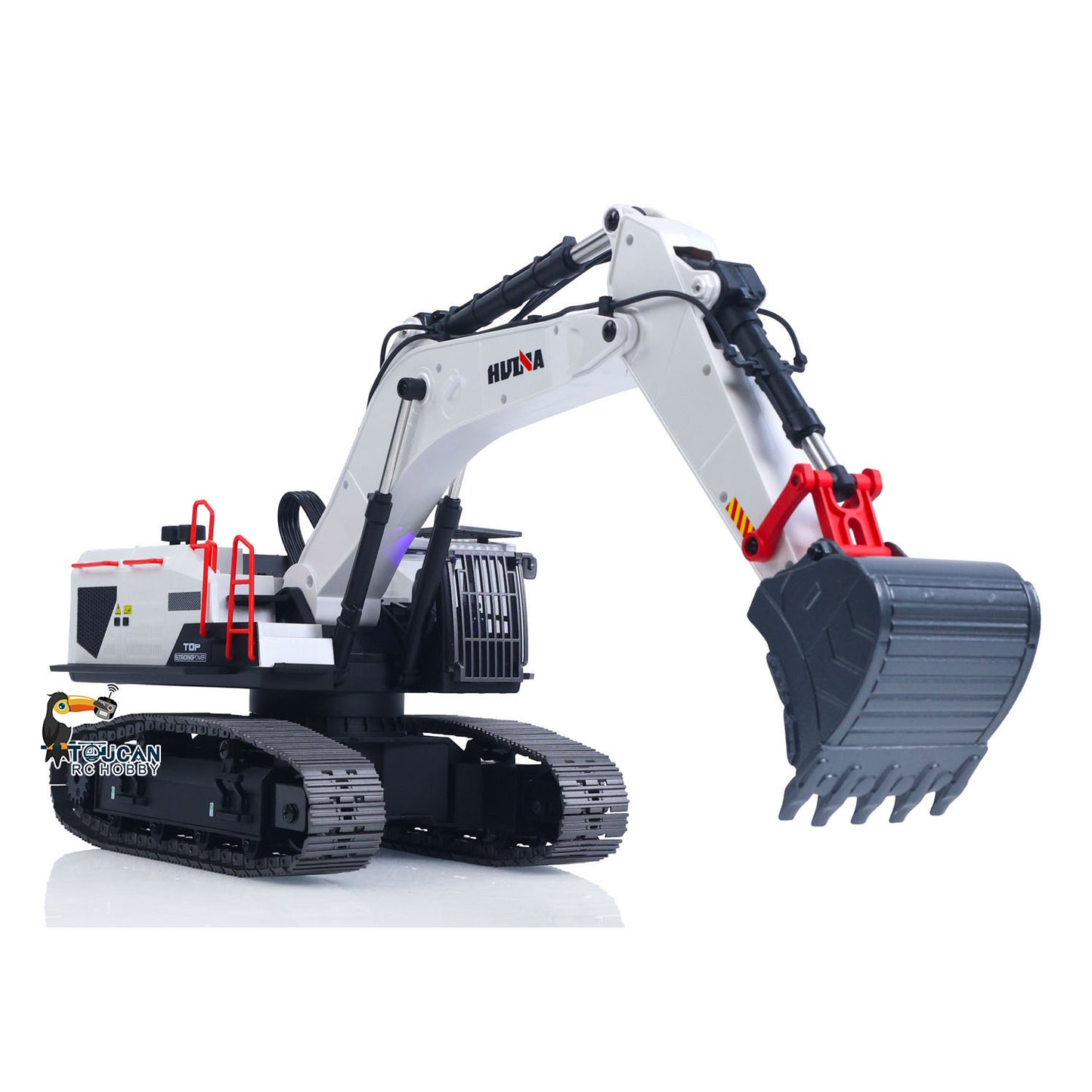 In Stock 1/14 HUINA RC Metal Excavator Ready to Run Toys 1594 Radio Lights Sound Battery 28CH Sound W/ Bucket Drill Round Wood Garb Gifts