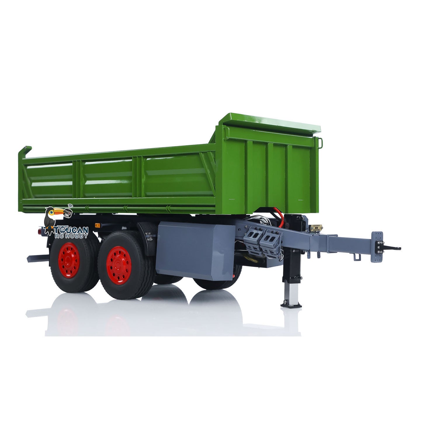LESU A0051 1/14 Metal Hydraulic RC Full Trailer with Electric Support Legs LED Lights for RC Tractor Trucks Backyard Fun