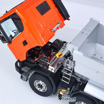 In Stock Double E G540 E118 1/14 8X8 Remote Control Hydraulic Dump Truck 2Speed RC Model Tipper Metal Chassis Differential Lock FLYSKY ST8 Radio