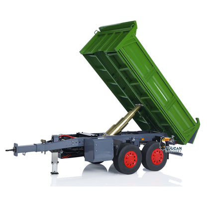LESU A0051 1/14 Metal Hydraulic RC Full Trailer with Electric Support Legs LED Lights for RC Tractor Trucks Backyard Fun