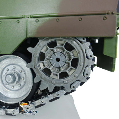 TOUCAN RC HOBBY Henglong 1/16 TK7.0 Leopard2A6 RTR RC Tank 3889 with Barrel Recoil BB IR Smoke Metal Single Rubber Tracks Gearbox Sprockets Idlers Road Wheels