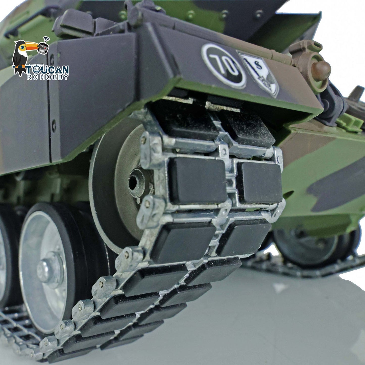 TOUCAN RC HOBBY Henglong 1/16 TK7.0 Leopard2A6 RTR RC Tank 3889 with Barrel Recoil BB IR Smoke Metal Single Rubber Tracks Gearbox Sprockets Idlers Road Wheels