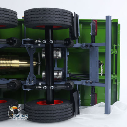 LESU A0051 1/14 Metal Hydraulic RC Full Trailer with Electric Support Legs LED Lights for RC Tractor Trucks Backyard Fun
