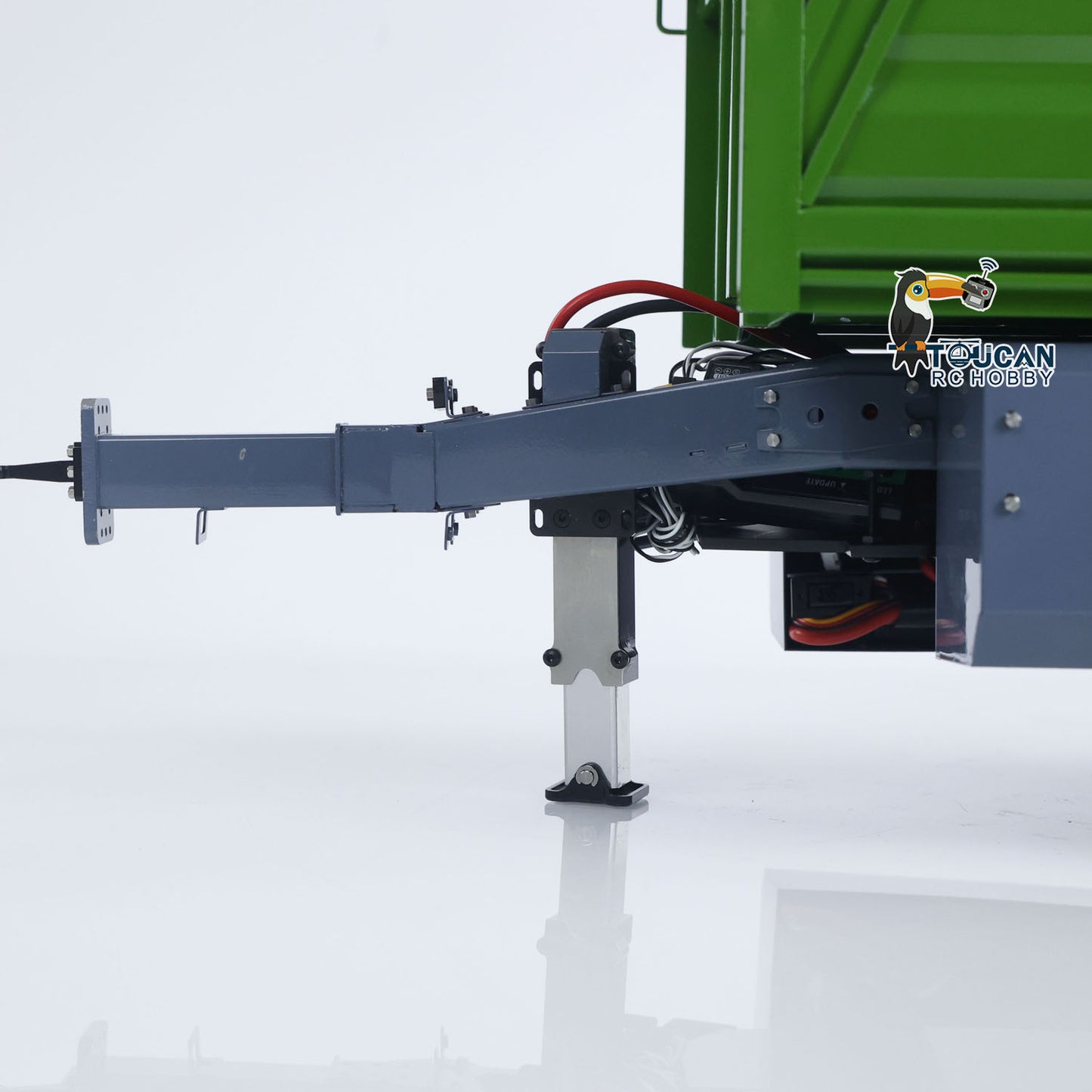 LESU A0051 1/14 Metal Hydraulic RC Full Trailer with Electric Support Legs LED Lights for RC Tractor Trucks Backyard Fun