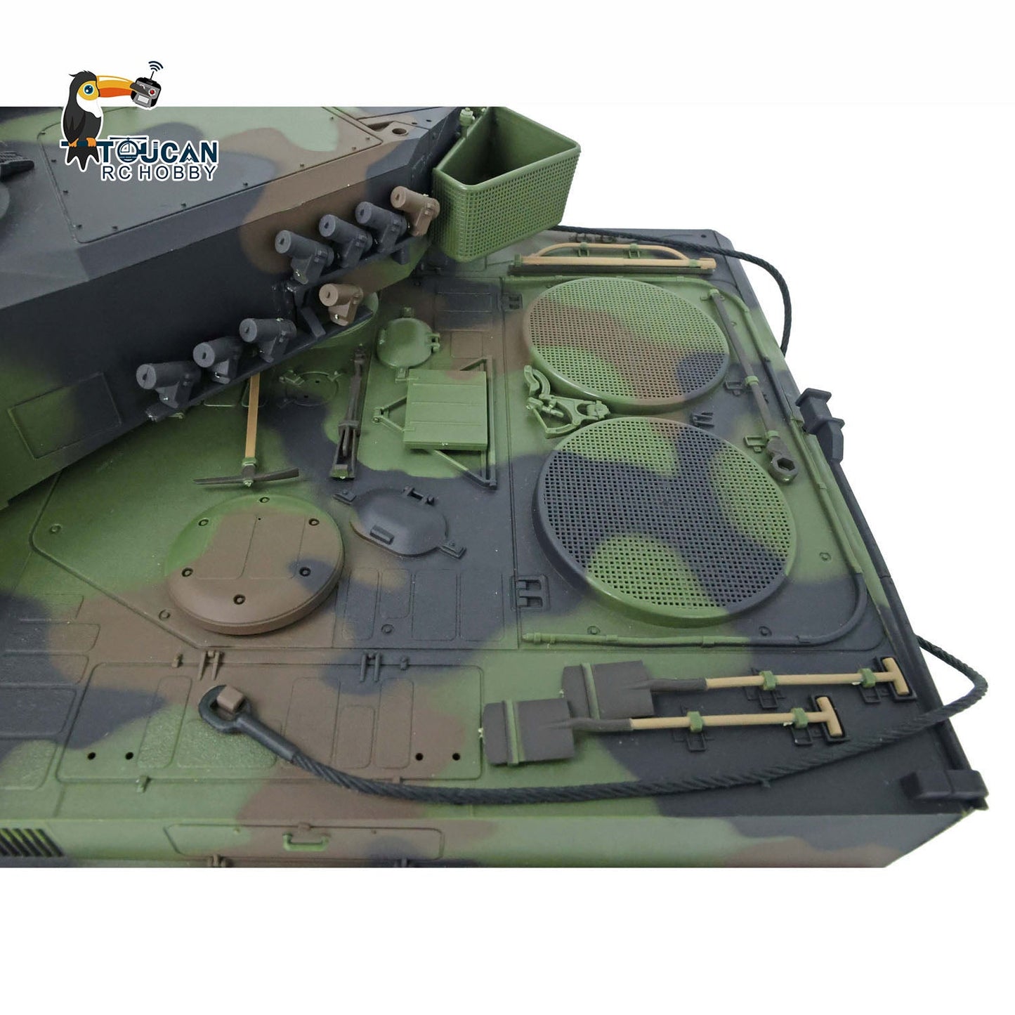 TOUCAN RC HOBBY Henglong 1/16 TK7.0 Leopard2A6 RTR RC Tank 3889 with Barrel Recoil BB IR Smoke Metal Single Rubber Tracks Gearbox Sprockets Idlers Road Wheels