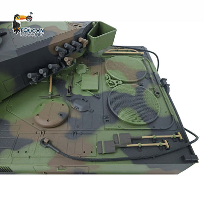 TOUCAN RC HOBBY Henglong 1/16 TK7.0 Leopard2A6 RTR RC Tank 3889 with Barrel Recoil BB IR Smoke Metal Single Rubber Tracks Gearbox Sprockets Idlers Road Wheels