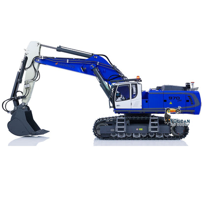 Kabolite K970 100S Pro 1/14 RC Excavator Metal Hydraulic Digger Model Remote Control Construction Vehicle Light Sound Paladin PL18EV Lite Radio Smoking GPS Sticker Battery