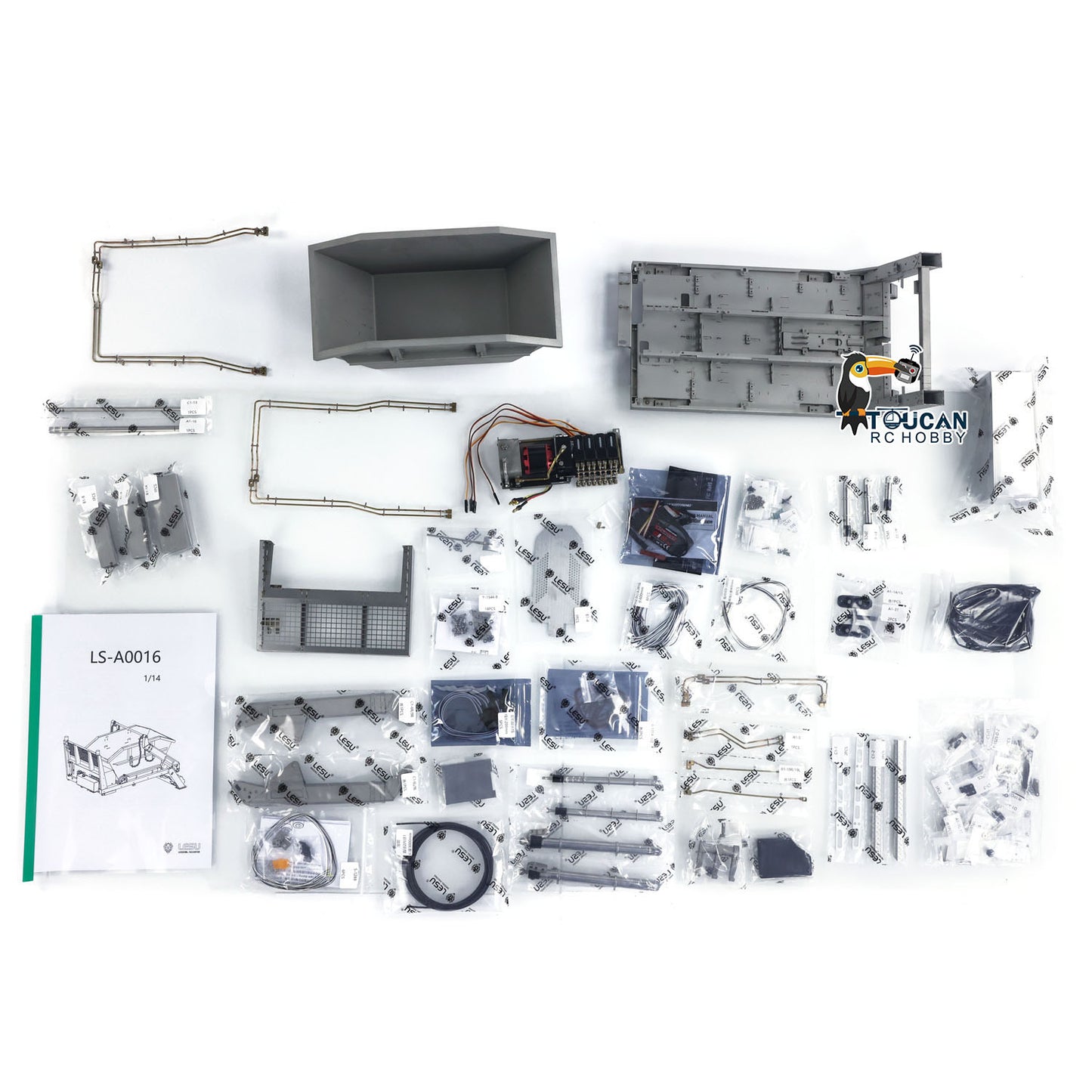 LESU A0016 Metal Bucket for 1/14 Remote Control Hydraulic Swing Arm Garbage Truck Z0066/ TGS Z0068 4x4 Skip Loader Model for RC Enthusiast