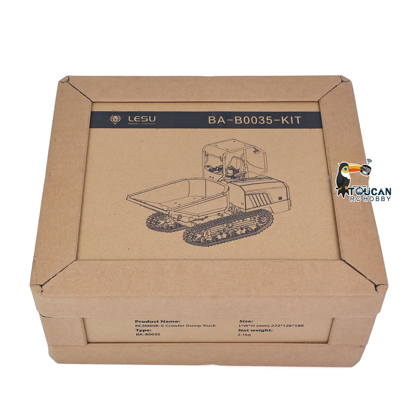 1/14 Hydraulic Remote Control Tracked Dumper KC300HR-5 Unpainted KIT LESU Metal RC Tipper Model Light System No Battery