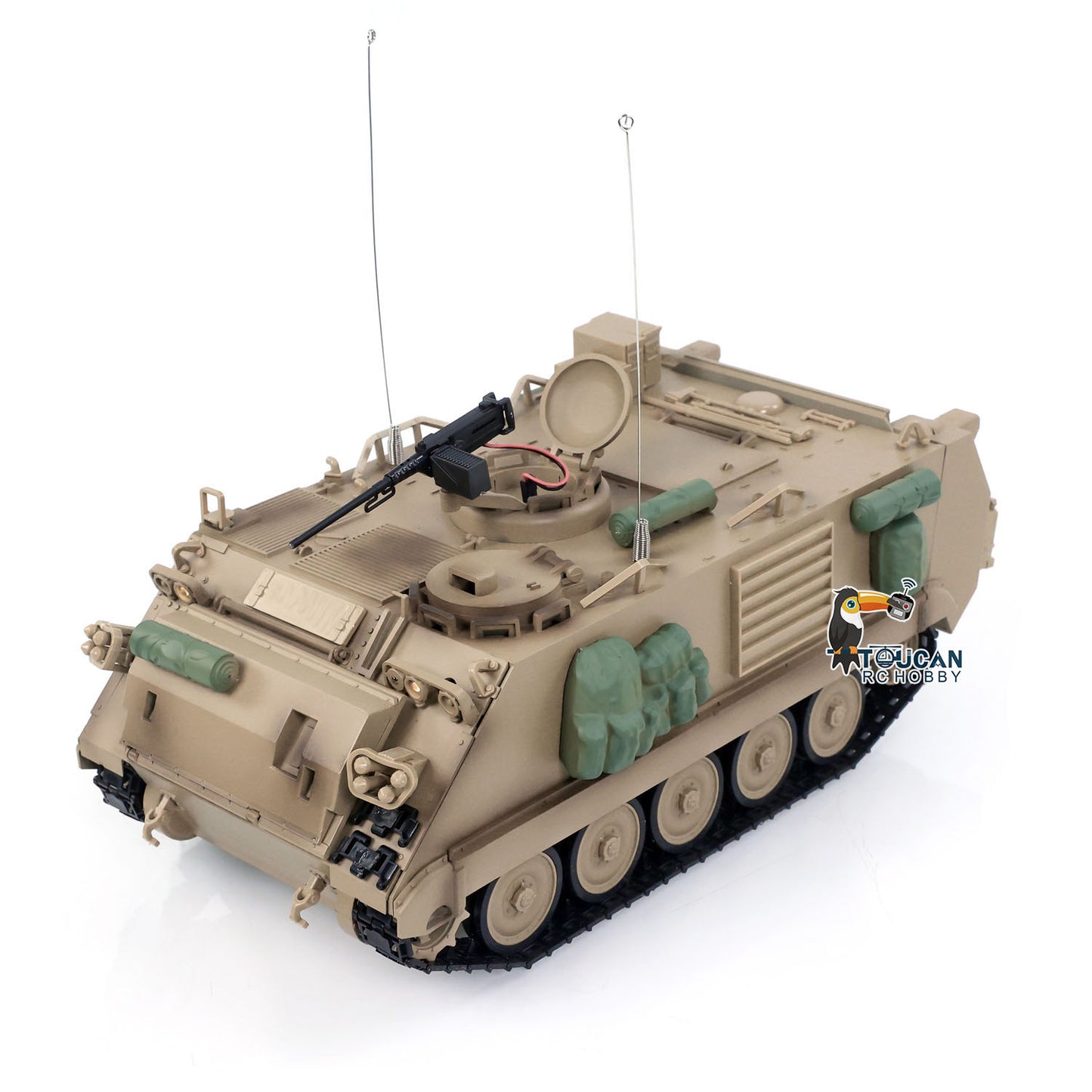 Fast Free Shipping Tongde 1/16 RC Military Tank M2412-C M113A2 APC Turret Rotation 360 Degree Infrared LED Light Sound Remote Control Electric Toy