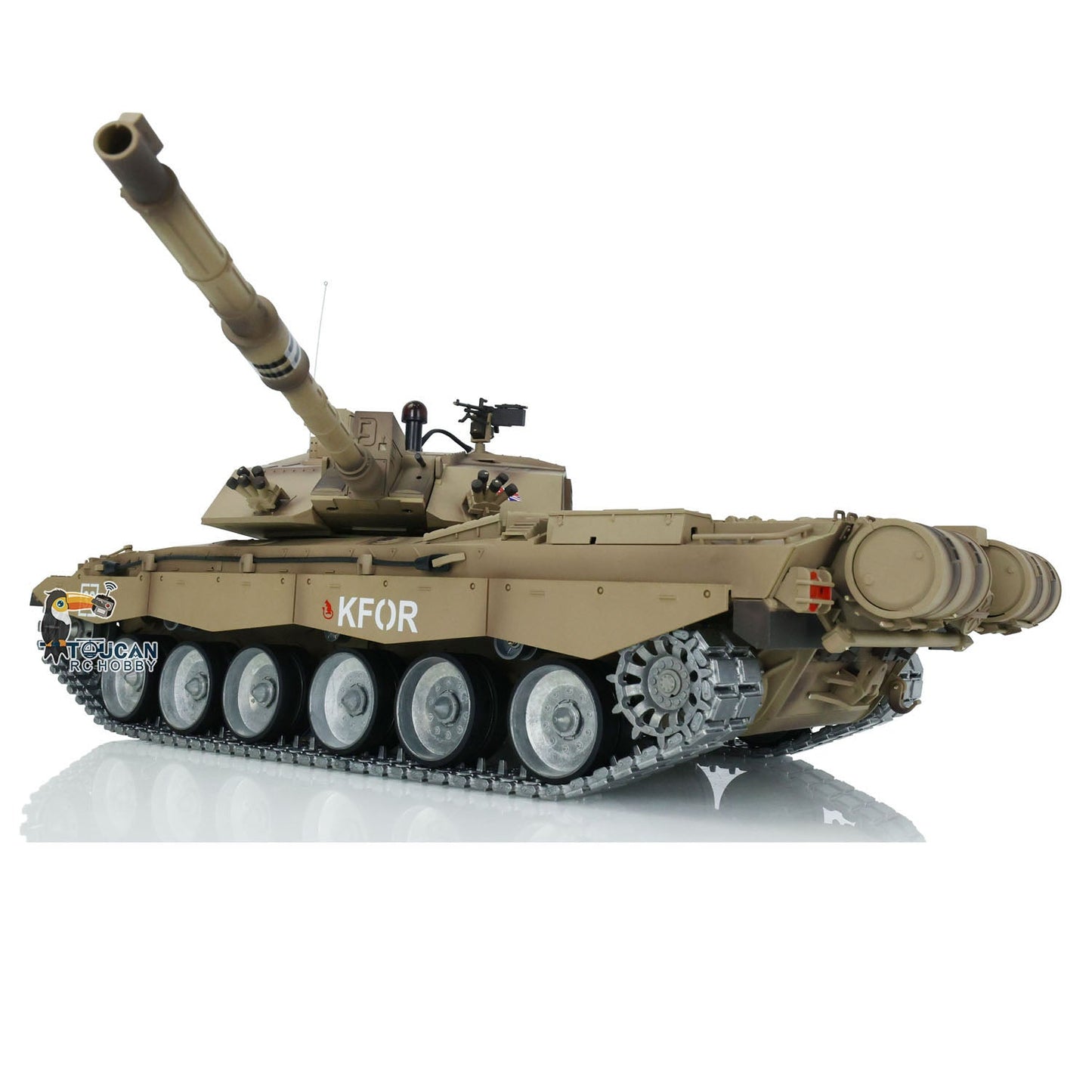 TOUCAN RC HOBBY Henglong 1/16 TK7.0 Professional British Challenger II 3908 RTR RC Tank 360 Degrees Turret IR BB Smoke Metal Sprockets Idlers Road Wheels Single Rubber Tracks