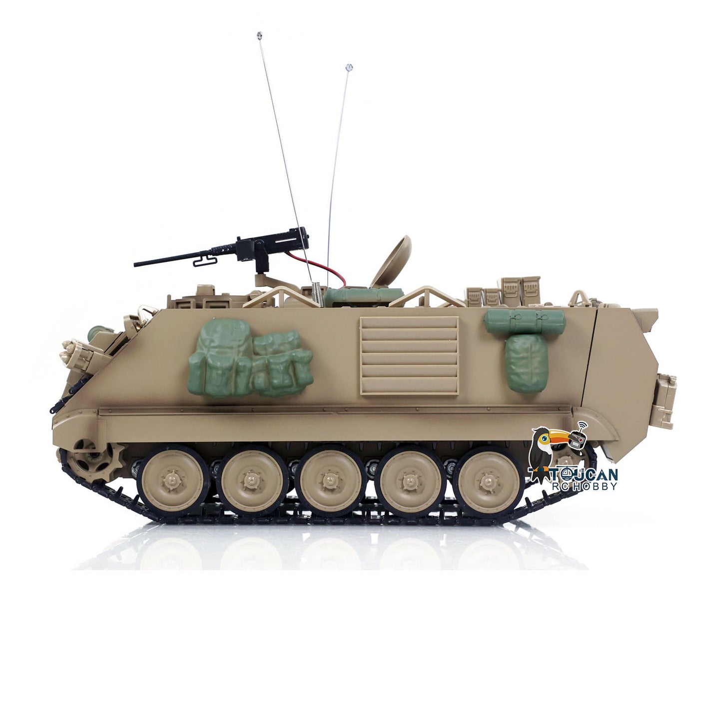 US Stock Tongde 1/16 RC Military Tank M2412-C M113A2 APC Turret Rotation 360 Degree Infrared LED Light Sound Remote Control Electric Toy