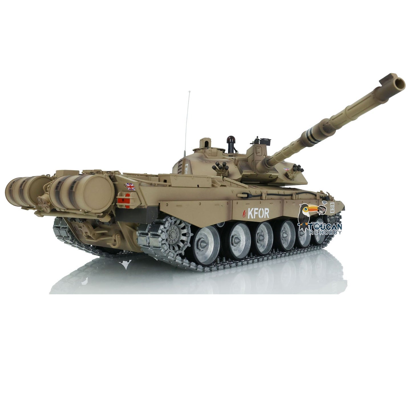 TOUCAN RC HOBBY Henglong 1/16 TK7.0 Customize 3908 Challenger II RTR RC Tank FPV 360 Degrees Turret IR BB Smoke Metal Tracks Road Drive Idler Wheels