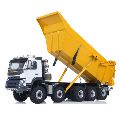 JDM 219 1/14 Metal Radio Controlled Hydraulic Dumper Truck 10X10 10X6 RC Tipper 3Speed Axles Transfer Case Differential Locks