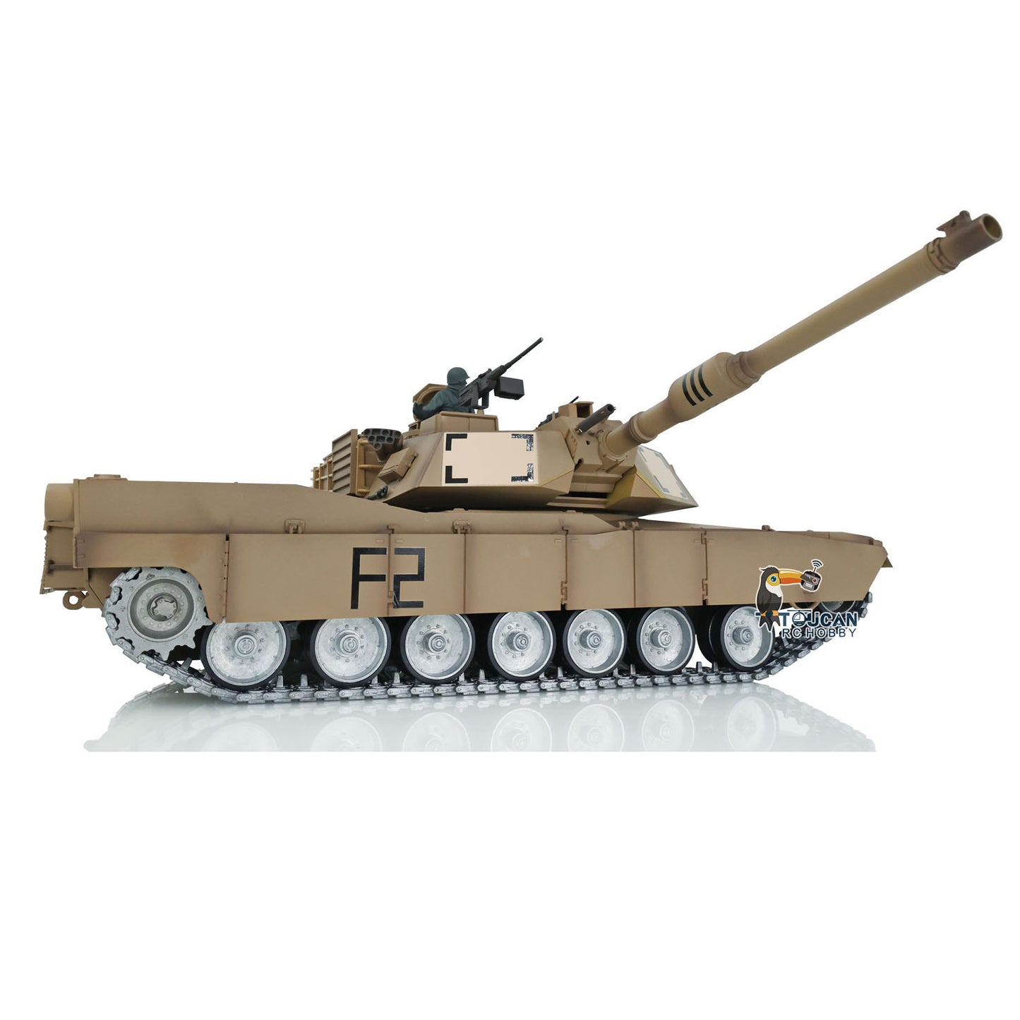 1:16 Scale Henglong 7.0 Customized Abrams M1A2 RC Tank RTR Model 3918 360Degrees Turret Barrel Recoil Metal Tracks Driving Wheels