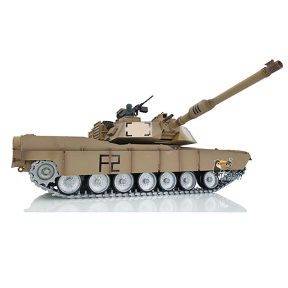 1:16 Scale Henglong 7.0 Customized Abrams M1A2 RC Tank RTR Model 3918 360Degrees Turret Barrel Recoil Metal Tracks Driving Wheels
