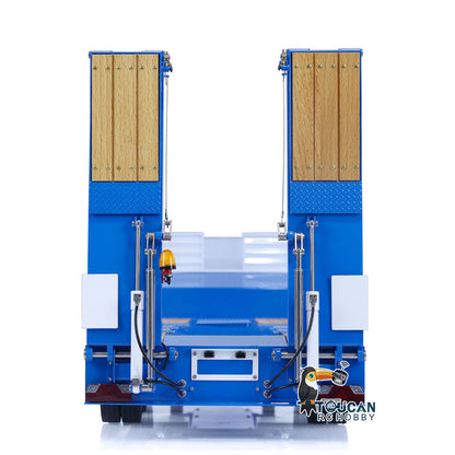 TOUCAN RC HOBBY LESU A0041 1/14 Metal Trailer Hydraulic Lifting Tailboard with Landing Legs 3 Axles Chassis for RC Tractor Truck DIY Construction Model