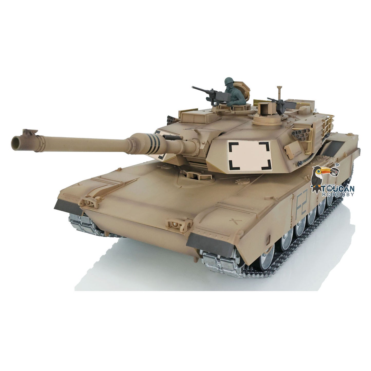 1:16 Scale Henglong 7.0 Customized Abrams M1A2 RC Tank RTR Model 3918 360Degrees Turret Barrel Recoil Metal Tracks Driving Wheels