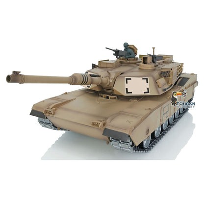 1:16 Scale Henglong 7.0 Customized Abrams M1A2 RC Tank RTR Model 3918 360Degrees Turret Barrel Recoil Metal Tracks Driving Wheels