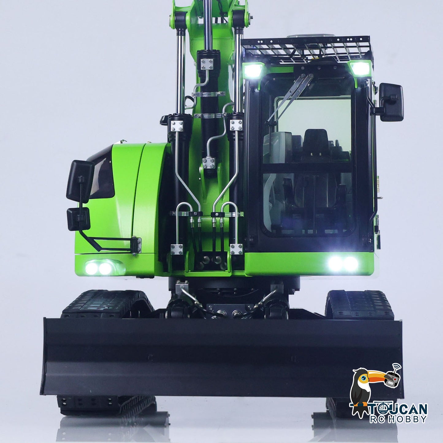 TOUCAN RC HOBBY CUT RC Hobby LR914 1/14 Metal RTR RC Hydraulic Excavator 3 Arms 5-Way Valve Quick Release Coupler FrSky X14 Controller Light Sound Display Screen for Digger Enthusiast