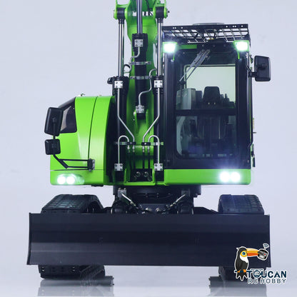 TOUCAN RC HOBBY CUT RC Hobby LR914 1/14 Metal RTR RC Hydraulic Excavator 3 Arms 5-Way Valve Quick Release Coupler FrSky X14 Controller Light Sound Display Screen for Digger Enthusiast