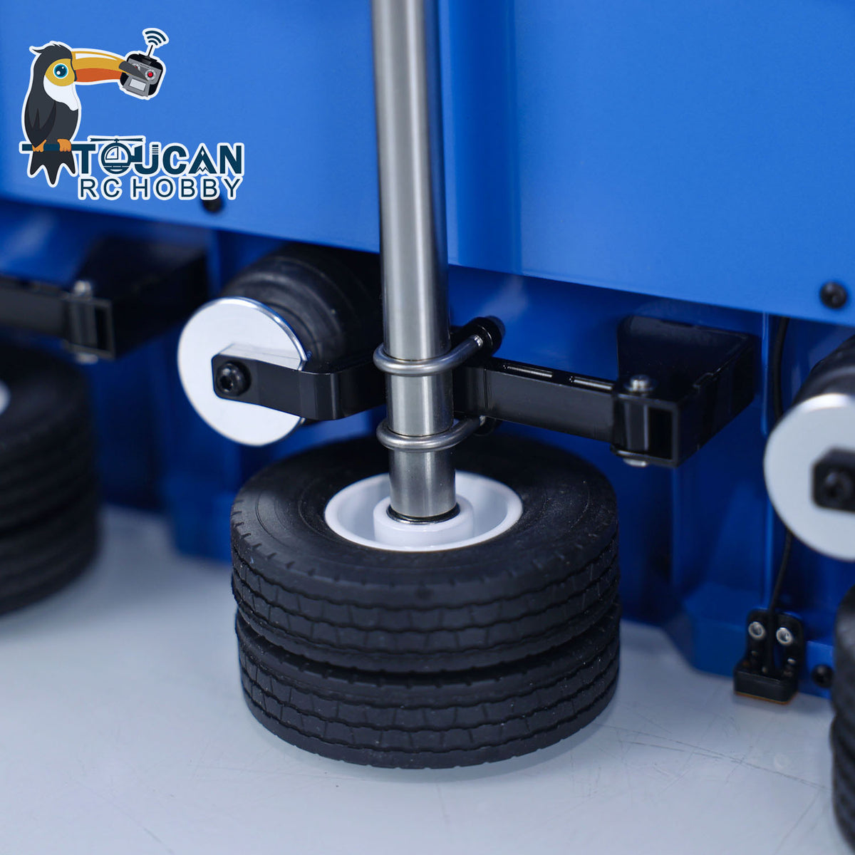 TOUCAN RC HOBBY LESU A0041 1/14 Metal Trailer Hydraulic Lifting Tailboard with Landing Legs 3 Axles Chassis for RC Tractor Truck DIY Construction Model