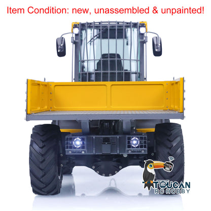 LESU 6MDX-B 1/14 Metal Hydraulic 4x4 RC Dump Truck with Differential Lock Axles Sound Light System for Engineering Vehicle Enthusiast