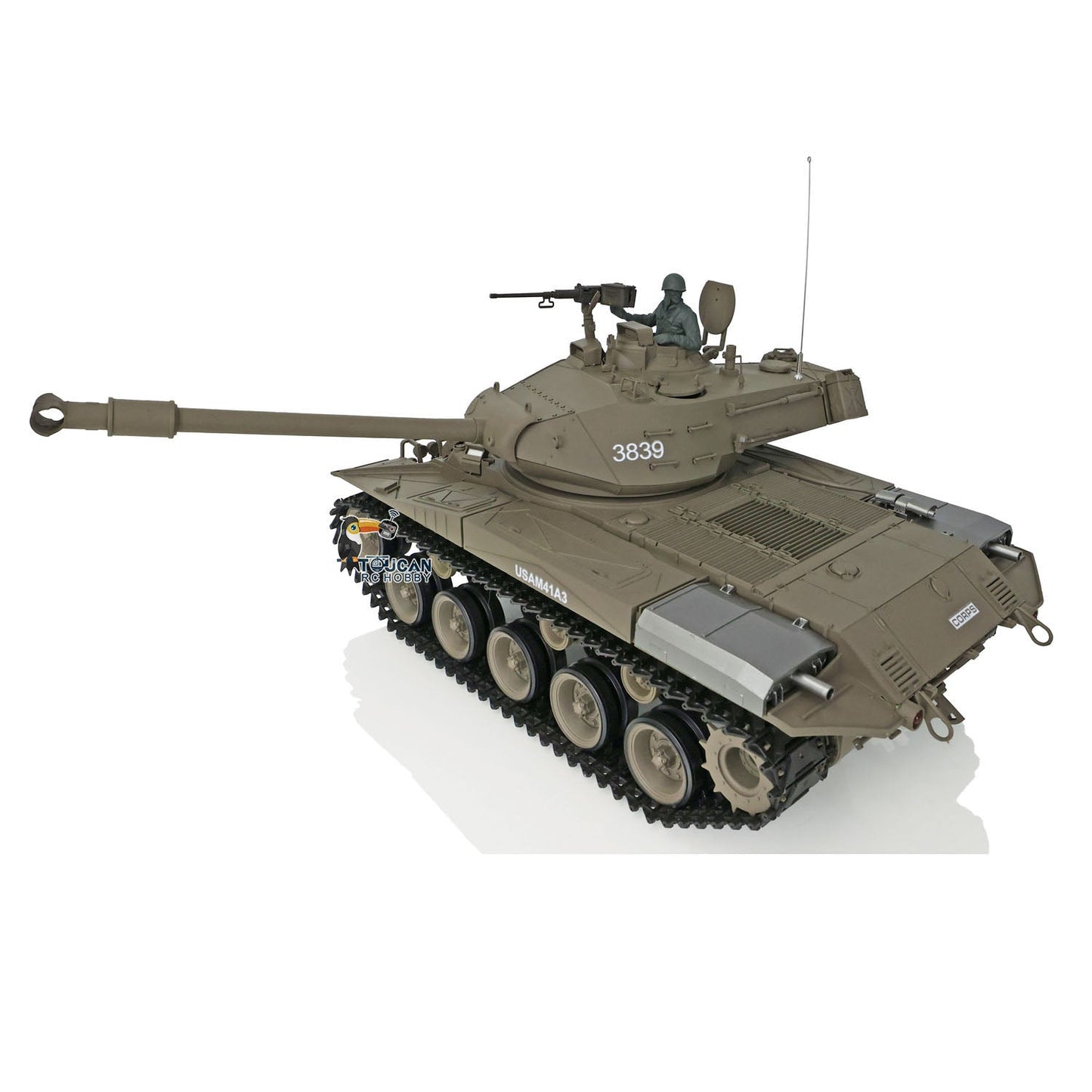 TOUCAN RC HOBBY Henglong 1/16 TK7.0 Plastic 3838 USA M26 Pershing 3839 Walker Bulldog M41A3 RTR RC Tank Armored Vehicle Model IR BB 360 Degrees Turret Smoke