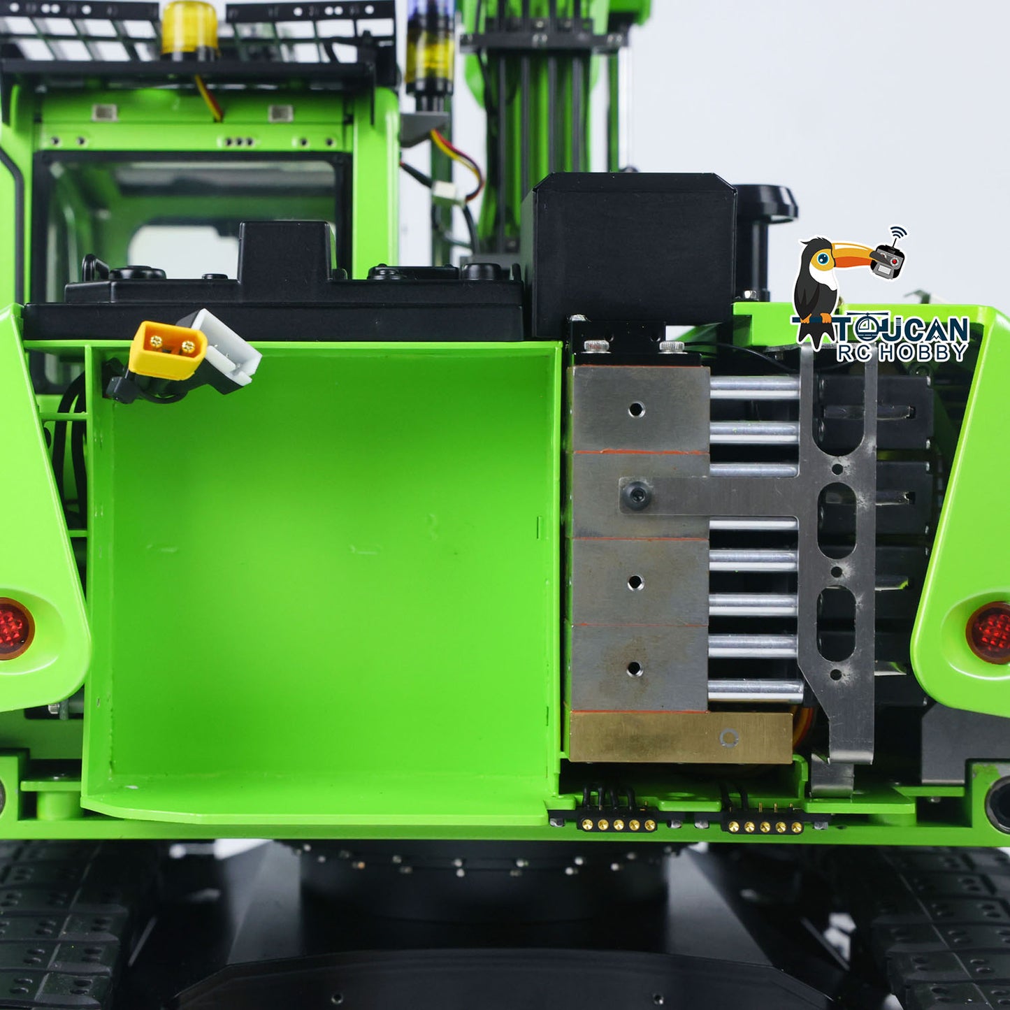 TOUCAN RC HOBBY CUT RC Hobby LR914 1/14 Metal RTR RC Hydraulic Excavator 3 Arms 5-Way Valve Quick Release Coupler FrSky X14 Controller Light Sound Display Screen for Digger Enthusiast