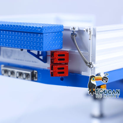 TOUCAN RC HOBBY LESU A0041 1/14 Metal Trailer Hydraulic Lifting Tailboard with Landing Legs 3 Axles Chassis for RC Tractor Truck DIY Construction Model