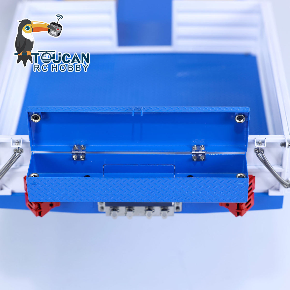 TOUCAN RC HOBBY LESU A0041 1/14 Metal Trailer Hydraulic Lifting Tailboard with Landing Legs 3 Axles Chassis for RC Tractor Truck DIY Construction Model