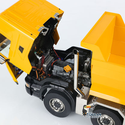 Toucanhobby G88 1/14 Metal 8x8 RC Hydraulic Roll On Off Dump Truck PNP U-Shaped High Bucket 3 Speed Transmission Differential Lock Light Sound ST8 Controller for Construction Collectors