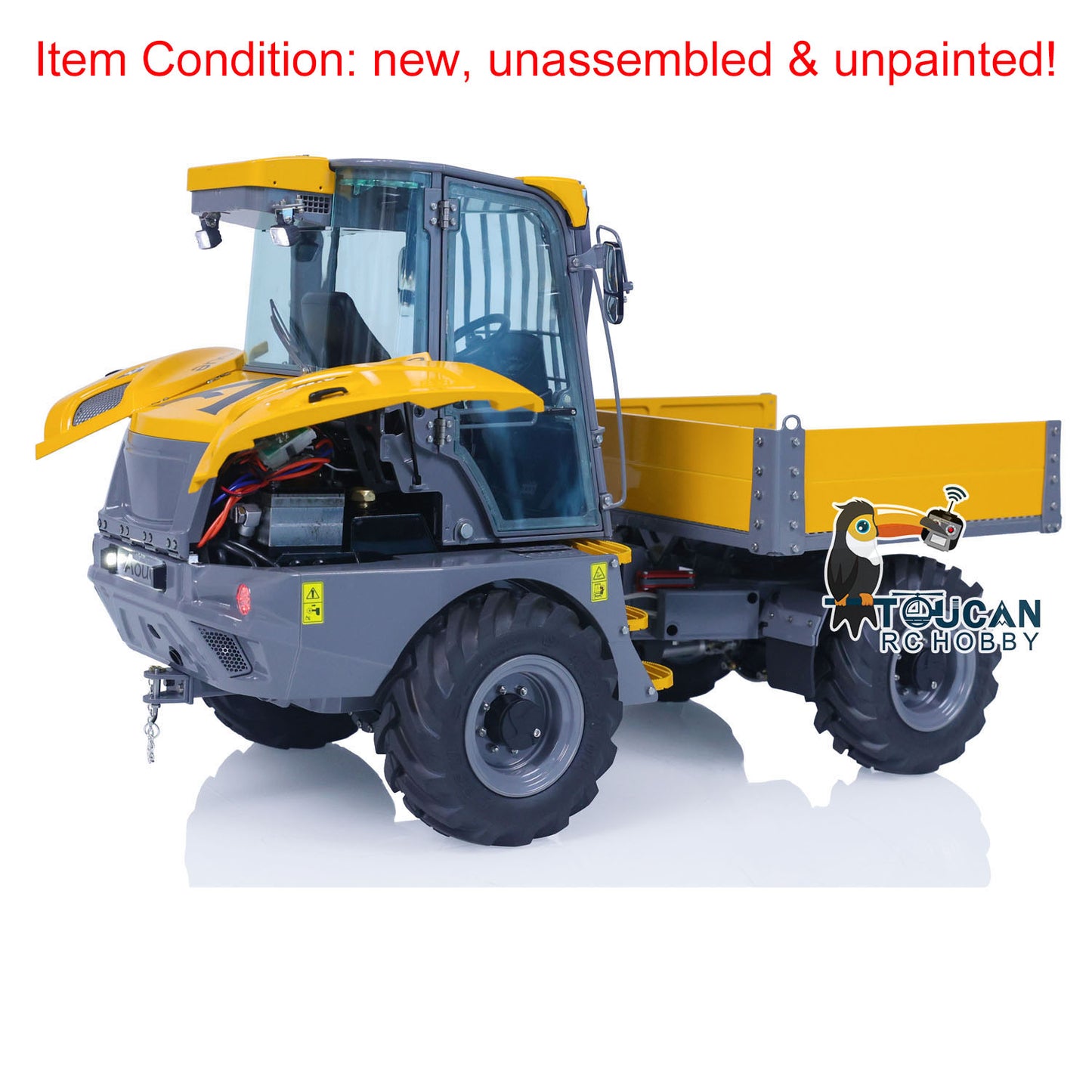 LESU 6MDX-B 1/14 Metal Hydraulic 4x4 RC Dump Truck with Differential Lock Axles Sound Light System for Engineering Vehicle Enthusiast