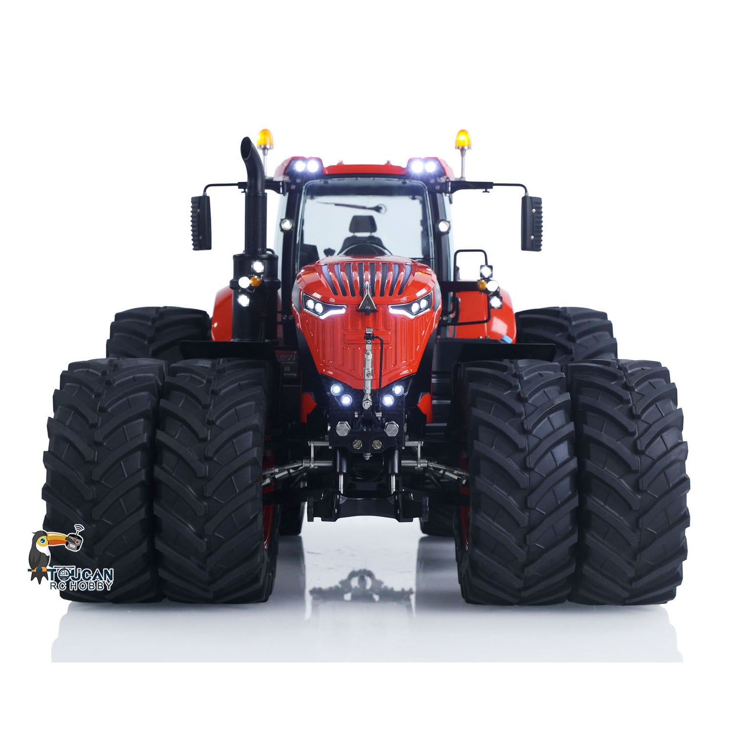 Metal LESU Remote Control 1/14 Hydraulic Tractor AOUE 1050 4x4 Double Wheels Agricultural Vehicle RTR Model Frsky Radio Battery
