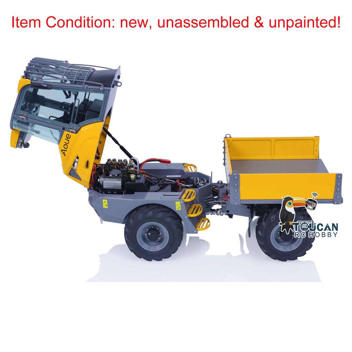 LESU 6MDX-B 1/14 Metal Hydraulic 4x4 RC Dump Truck with Differential Lock Axles Sound Light System for Engineering Vehicle Enthusiast