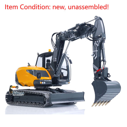 In Stock LESU MC15 4 Arms Metal 1/14 Hydraulic Remote Control Excavator KIT Model RC Digger Dual Pumps 9 Ways Valve Light Sound Motor