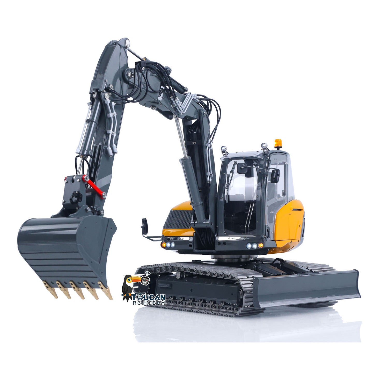 RTR LESU 1/14 Metal RC Hydraulic Excavator MC15 4Arms Remote Control Digger 15MC 9 Valves Dual Pumps Light Sound PL18EV Lite