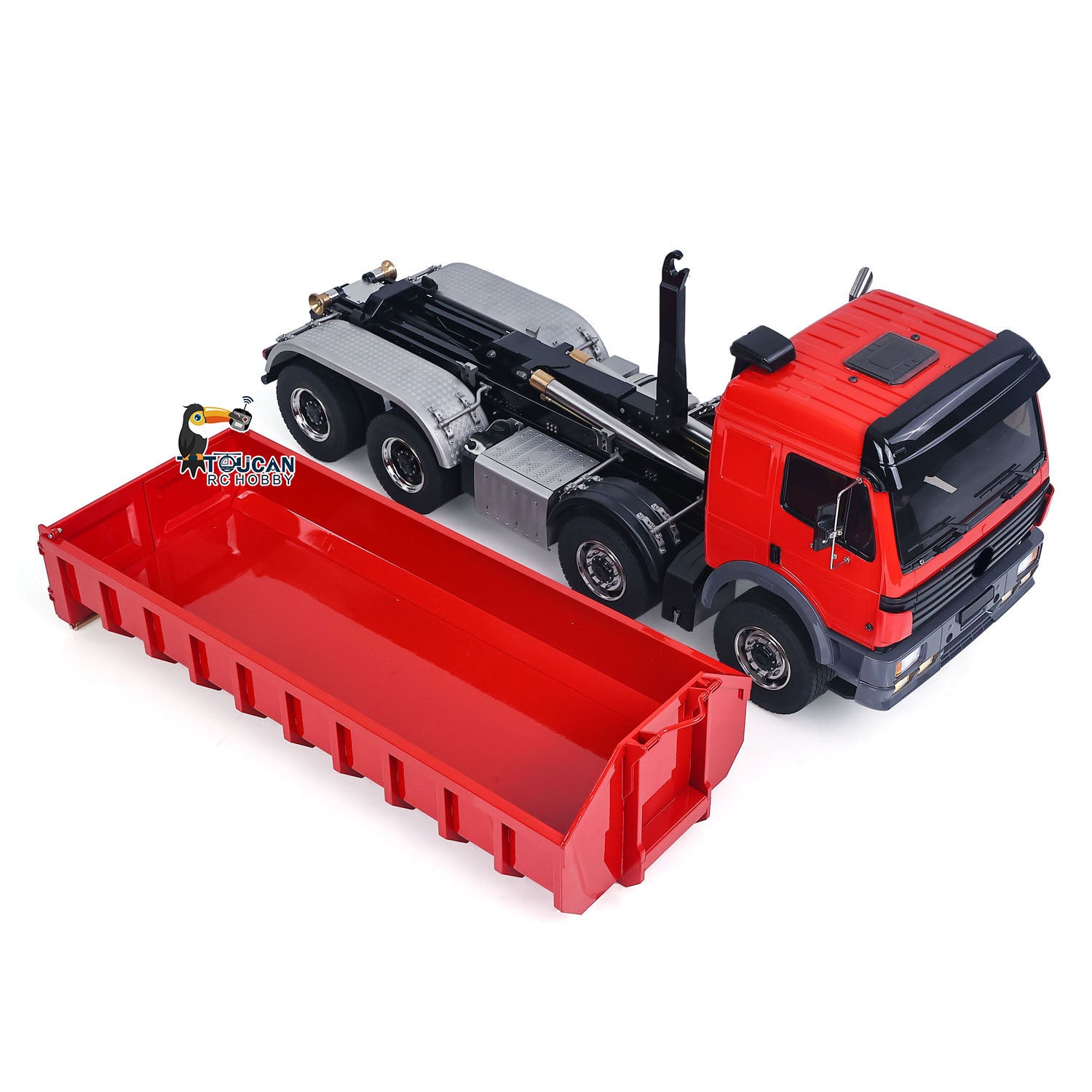 1/14 Metal RC Dump Truck 1838 8X8 Roll On Off Dumper Hydraulic Tipper