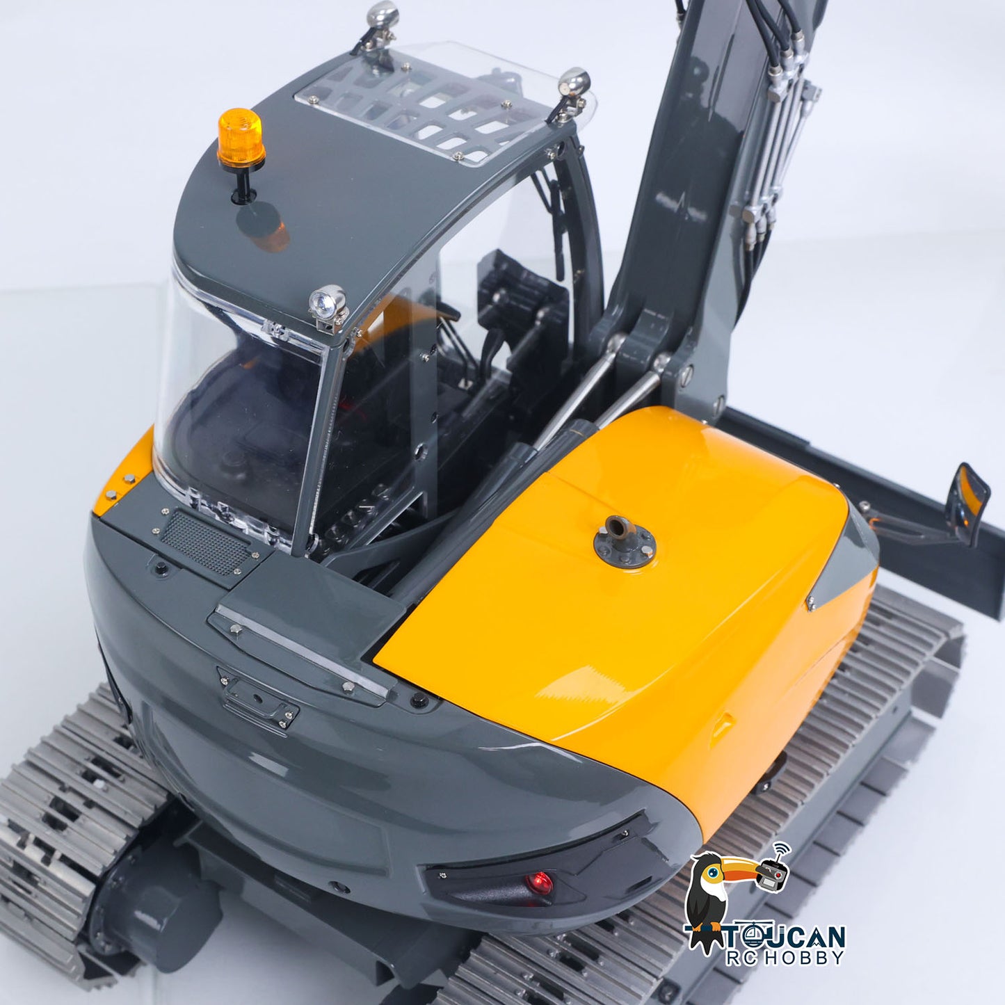 RTR LESU 1/14 Metal RC Hydraulic Excavator MC15 4Arms Remote Control Digger 15MC 9 Valves Dual Pumps Light Sound PL18EV Lite