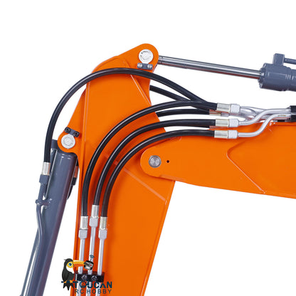 LESU AOUE ET26L 1/14 Metal RC Hydraulic Excavator B0012 RTR Short Tail Three-Arm Digger 6+2CH Directional Valve Quick Release Sound & Light Smoke GPS.
